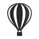 Decoración acrílica globo aerostático con líneas verticales