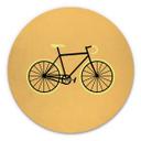 Tableau en alu-Dibond Kubistika - Bicyclette - Rond
