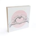Billede af træ til at sætte op - Graves - Heart in Hand - 15x15 cm