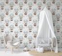 Børnetapet, non-woven tapet med illustration Kids Walls hvid, blå, beige