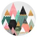 Muursticker Rond Fredriksson - Colourful Mountains