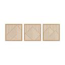 decoración mural 3D paisaje de montaña paneles murales motivo madera geométrico (3 piezas) - MDF nat