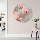 Glasschilderij Delgado rond - Poppy Flower Romance