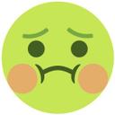 Muursticker Emoji Misselijk