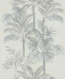 Non-woven tapet i beige træer blade jungle blomster natur 