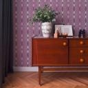 Geometrisk ikke-vævet tapet lilla creme - grafisk tapet i retrostil - vintage mønster tapet 