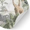 Muursticker jungle dieren op een Afmeting - Ms Tiff - Rond