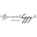 If you want to be happy..