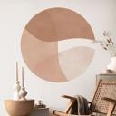 Vinilo decorativo boho con formas de acuarela en tonos marrones - Costa - Redondo