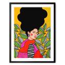 Plakat Woman with green and white leaves - Hülya