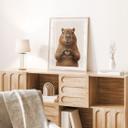 Poster Capybara avec main en forme de cœur