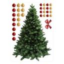 Wallsticker Juletræ til at pynte selv - rød-guld