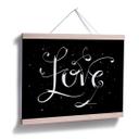 Póster Handlettering Love - negativo negro