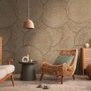 Ikke-vævet tapet 3D cirkler beige brun mat udtrækkelig 1,59 x 2,80 m ikke-vævet tapet vægmaleri