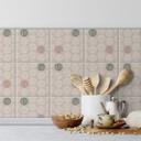 Azulejos Adhesivos Boho - círculos marrón pastel rojo marrón verde - lote de 12