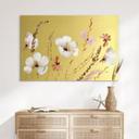 Geborsteld Alu-Dibond met goud-, zilver- & kopereffect - Tere aquarelbloemen