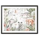 Póster Animales asiáticos en el bosque de bambú - Kvilis