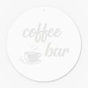 Akrylbillede, vinduesbillede til at hænge Coffe Bar op - rund