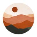 Póster Suaves colinas bajo el sol del atardecer - Costa - Redondo