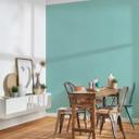 Mat turkis ensfarvet tapet - moderne non-woven tapet - tapet med glat overflade