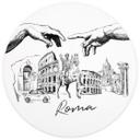 Fototapet - Rundt Love your City - Roma Sort og hvid - vliesetapet/selvklæbende non-woven tapet