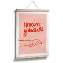 Plakat med sjovt hundemotiv med gravhund - Arnold