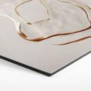 Sekskantet, abstrakt billedkunst i guld og beige - Aluminium dibond - Alma
