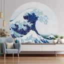 Fototapet - Rundt Hokusai - Den store bølge - vliesetapet/selvklæbende non-woven tapet