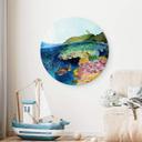Tableau sur alu-Dibond rond - Goed Blauw - Sous l'eau