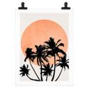 Póster palmeras frente al sol naranja - Kubistika