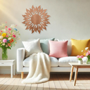 Decoración en madera caoba - llamas de sol