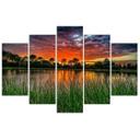 5 stykke lærredstryk, Sunset Lake