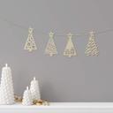 Kerstdecoratie Dennenbomen Set van 4 - populierenhout