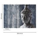 Blå og grå non-woven tapet Designwalls AsianCulture Buddha