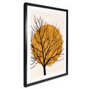 Póster Kubistika - Sol dorado detrás de un árbol