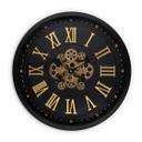 XL steampunk-vægur med roterende tandhjul og romertal | Ø46 cm