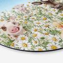 Dibond vægdekoration Bondegårdsdyr på blomsterengen - Kikki Belle – print på aluminium (Alu-Dibond)