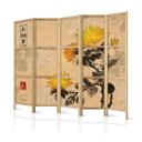 Japansk foldevæg til rumopdeling - Japansk stil: Visdomsblomster, 3-delt