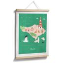 Plakat Kort over Bali - Rivers