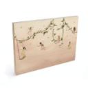 Cuadro de madera Pequeñas hadas sobre nubes rosas - Oliver Robins