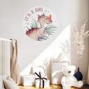 Sticker mural Kvilis - Dinosaure - It's a girl - Rond