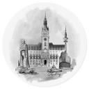 Wallsticker Hamburg - Sort og hvid - Rund - Elsk din by