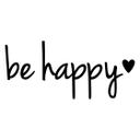 Spejlklistermærke be happy + hjerte