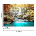 foto tapet designwalls i blå og grå non-woven tapet vandfald skov natur