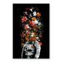 Glasbillede - Astronaut med blomsterarrangement - Nicebleed