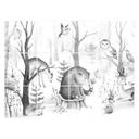 Azulejos Adhesivos Kvilis - Amigos animales en el bosque - blanco y negro - lote de 12