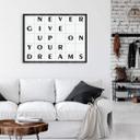 Plakat - Gitter - Never give up on your dreams