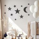 Decoración mural luna y estrellas - Kawaii - MDF