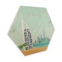 Houten Wanddecoratie zeshoek strand Dubai - Burj Al Arab - Rivers