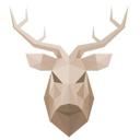 Wallsticker - Polygon - Hjortehoved